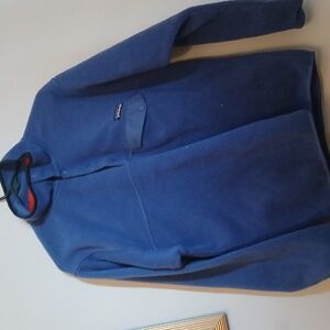 Patagonia Men’s Vint. Synchilla Snap-T fleece pullover blue red trim sz Small LS